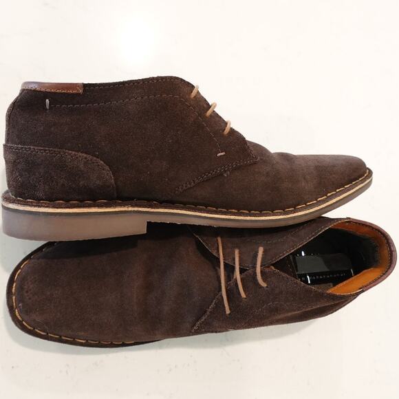 Kenneth Cole Reaction Men's Chukka Dark Brown Suede Leather Lace up Size 11.5 - Picture 4 of 9
